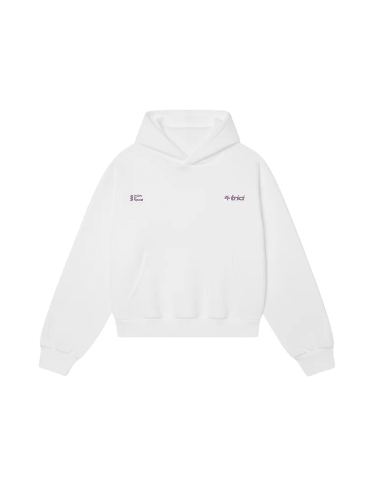TREES & PALMS HOODIE IN WHITE