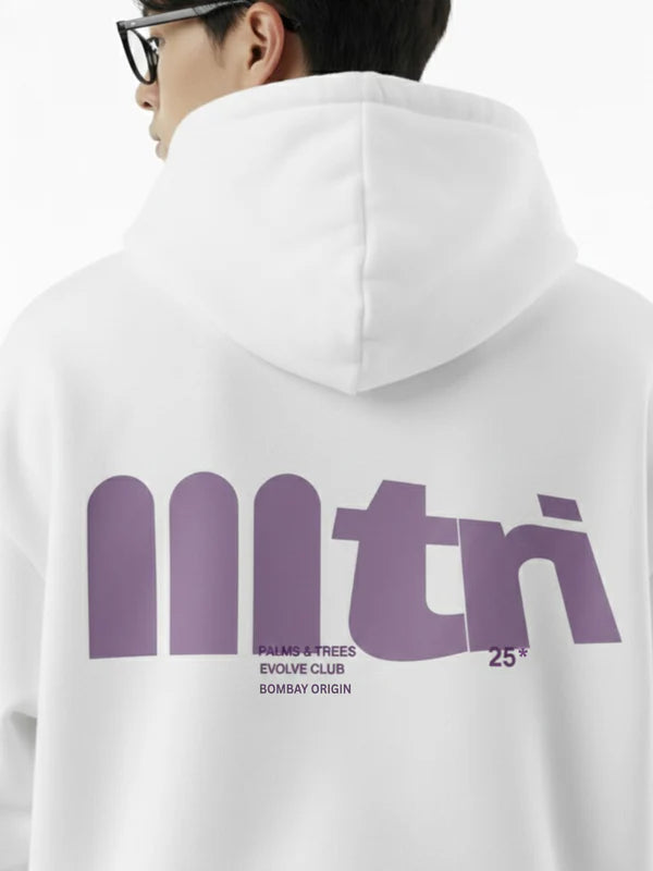 TREES & PALMS HOODIE IN WHITE