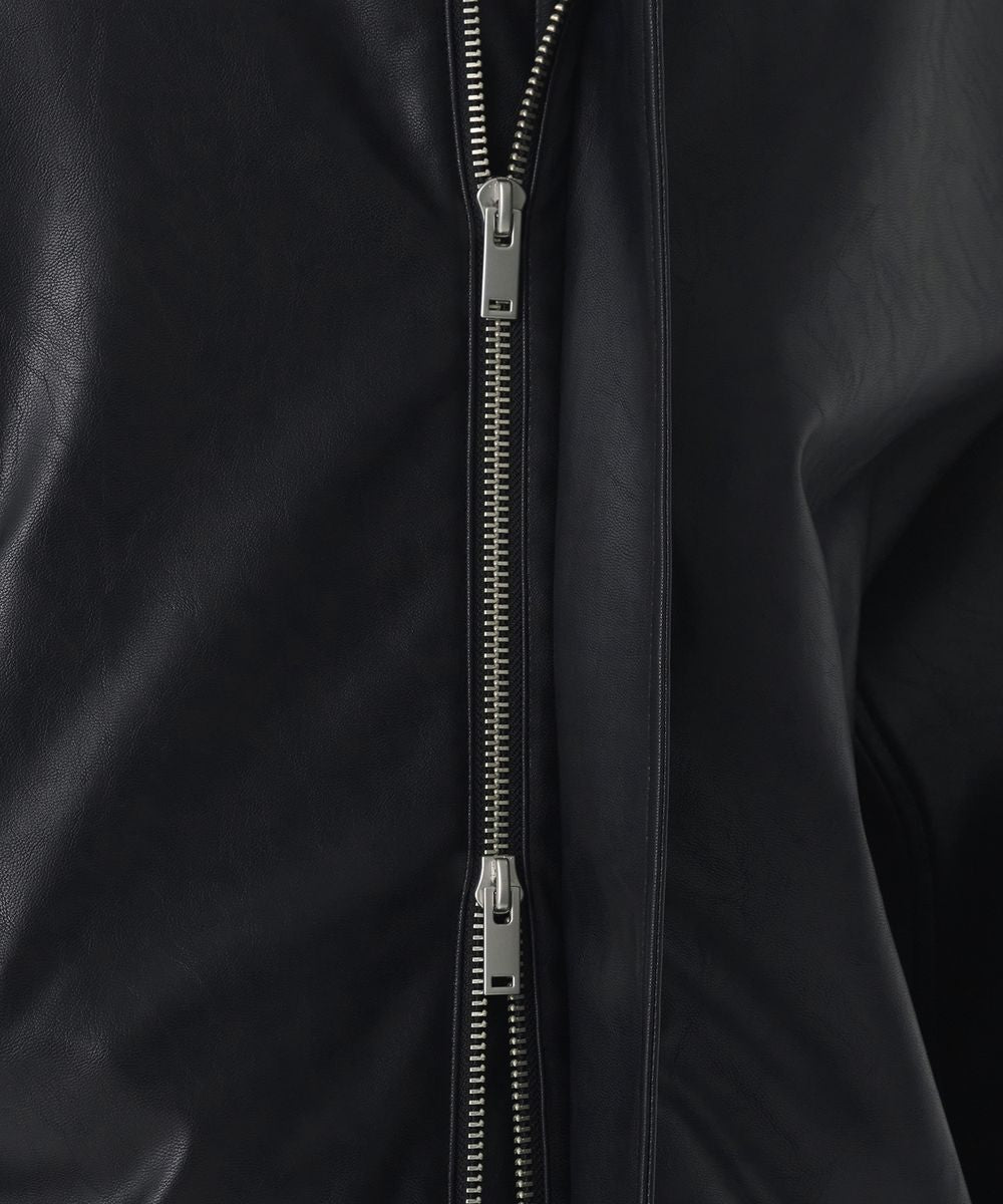 NOIR HOODED LEATHER JACKET